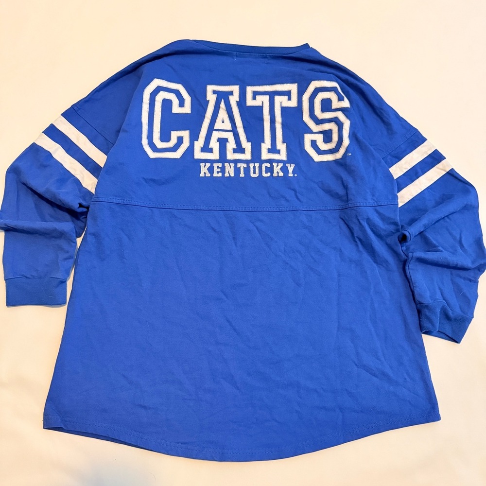 Paw Prints Kentucky Wildcats Spirit Jersey Women XL Blue 90s V-Neck Long Sleeve - Picture 2 of 8